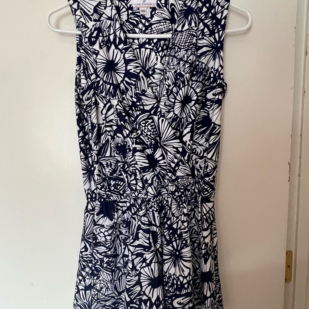 Jude Connally Navy and White Floral Romper